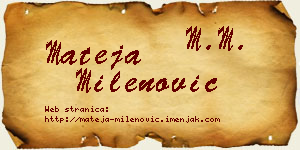 Mateja Milenović vizit kartica